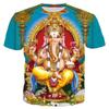 Hindu God Men's T-shirt, Religious Belief 3D Printed Aslan Vishnu Devotee Cosplay T-shirt, Hip-hop Outdoor Sports Top
