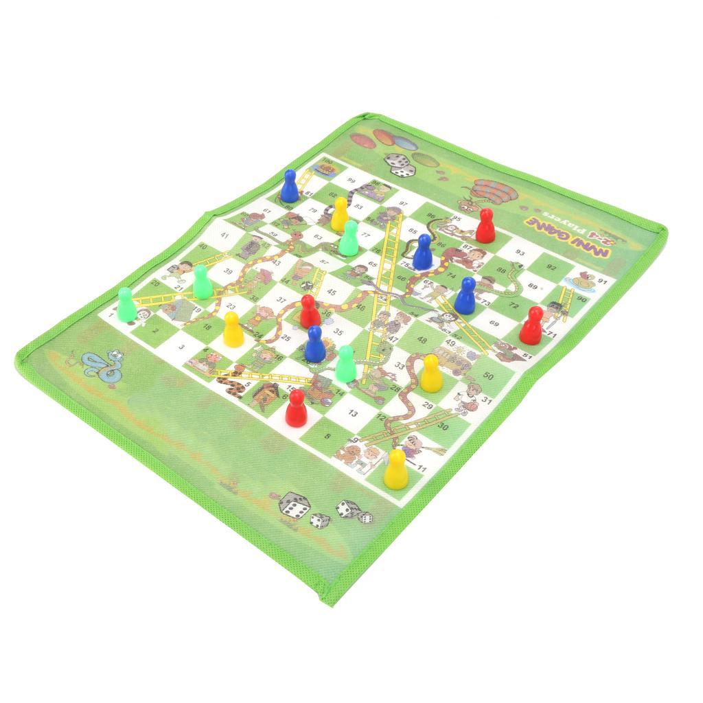 2 in 1 Snake and Ladder Flying Chess Set NonWoven Fabric Portable Family Table Game