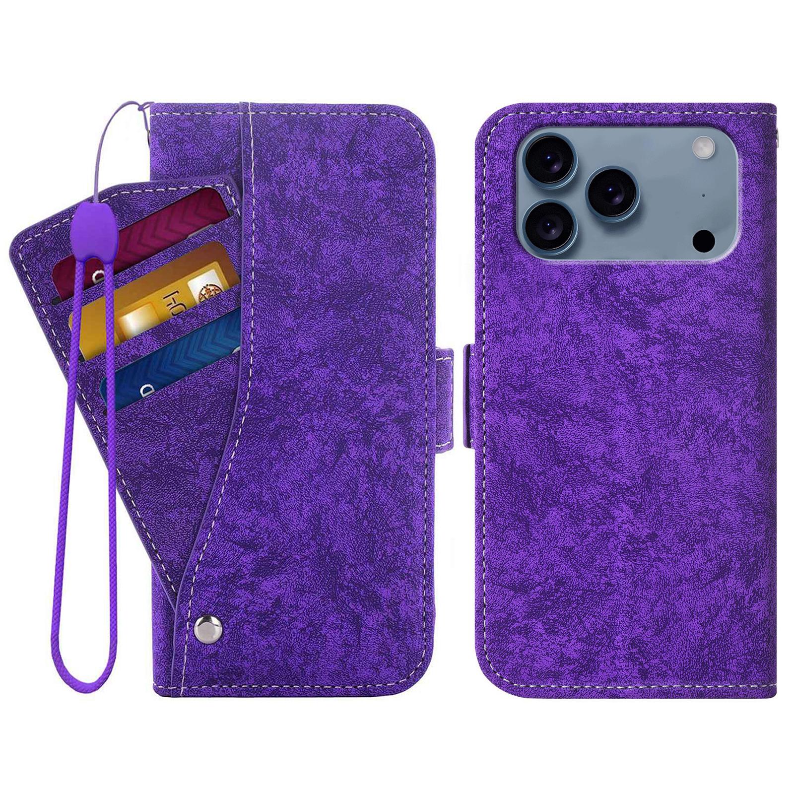 

For iPhone 17 Pro Max Case Water-ink Painting Wallet PU Leathe Phone Cover with Rotating Card Slots