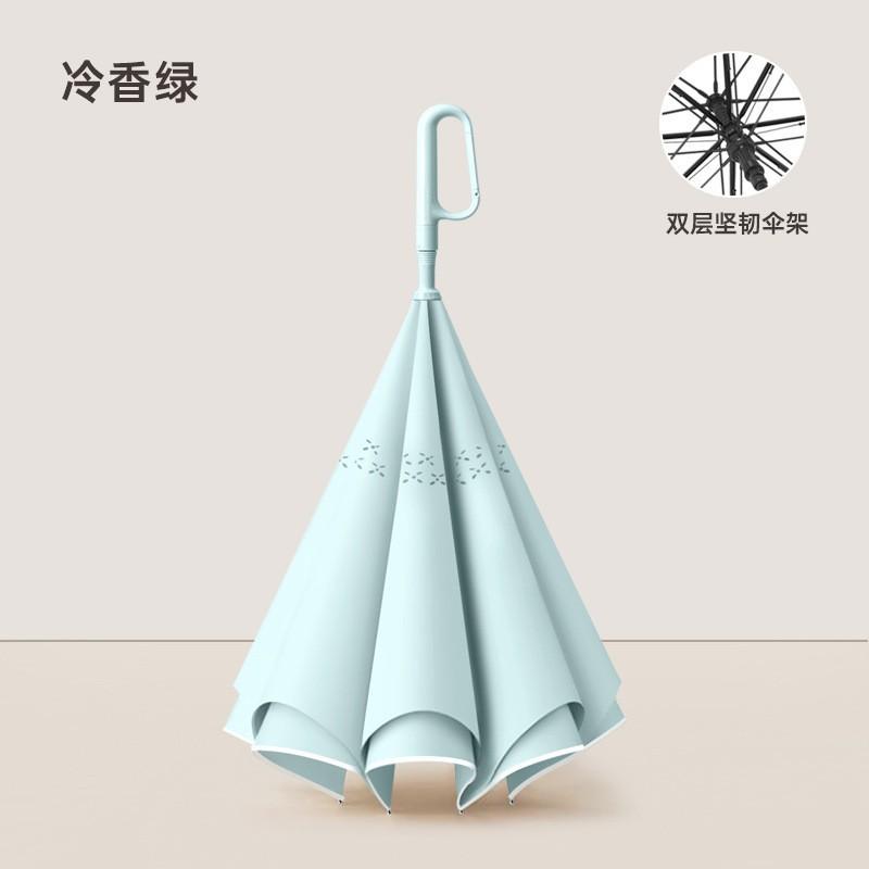 Ring-lock double-layer fully automatic reverse umbrella, long handle, large car umbrella, enlarged, reinforced, thickened, wholesale umbrellas for
