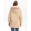 European and American-style Long Winter Parka for Women, with Fleece Lining and Large Fur Collar