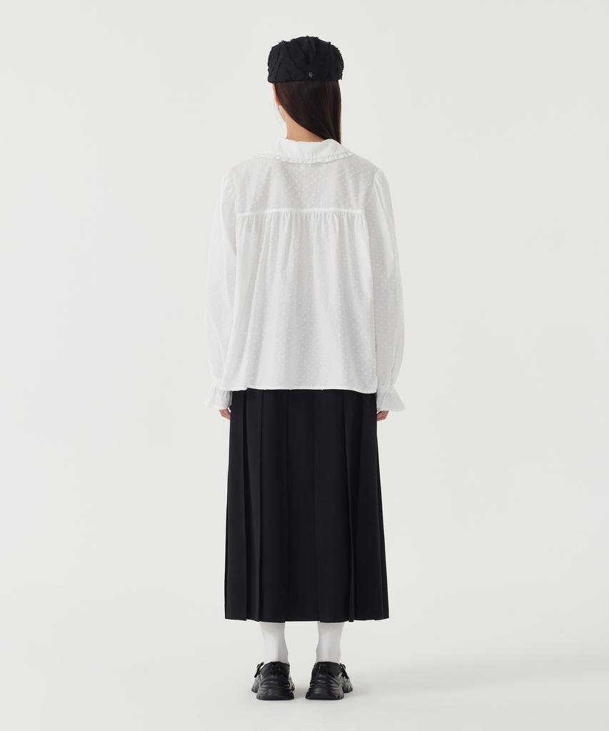 Covernat Woman Pleated Long Skirt Black