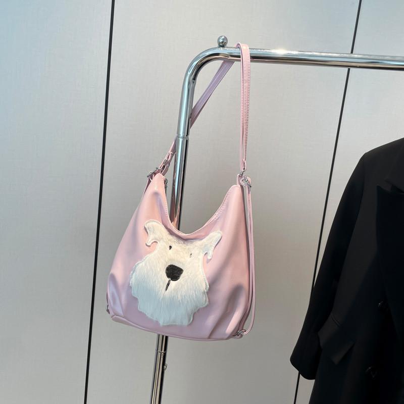 Stylish Vintage Large Capacity Tote Bag For Women In Black Pink White Brown Colors