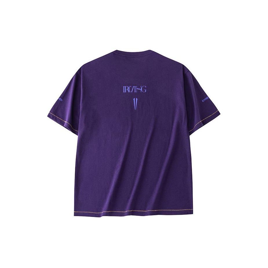 Anta Kyrie Series Letter Logo Print Round Neck Short Sleeve Drop Shoulder T-Shirt Unisex T-Shirts Deep-Purple 172421114-3