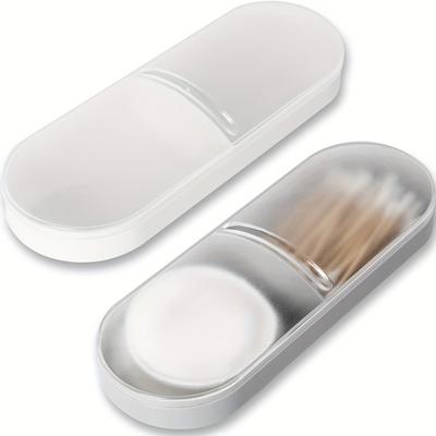 2er-Pack Reise-Haftnotizhalter, Kunststoffbehälter-Spender, Tragbare Aufbewahrungsbox für Make-up-Schwämme, Kleiner tragbarer Toilettenartikel-Organizer mit Deckel,