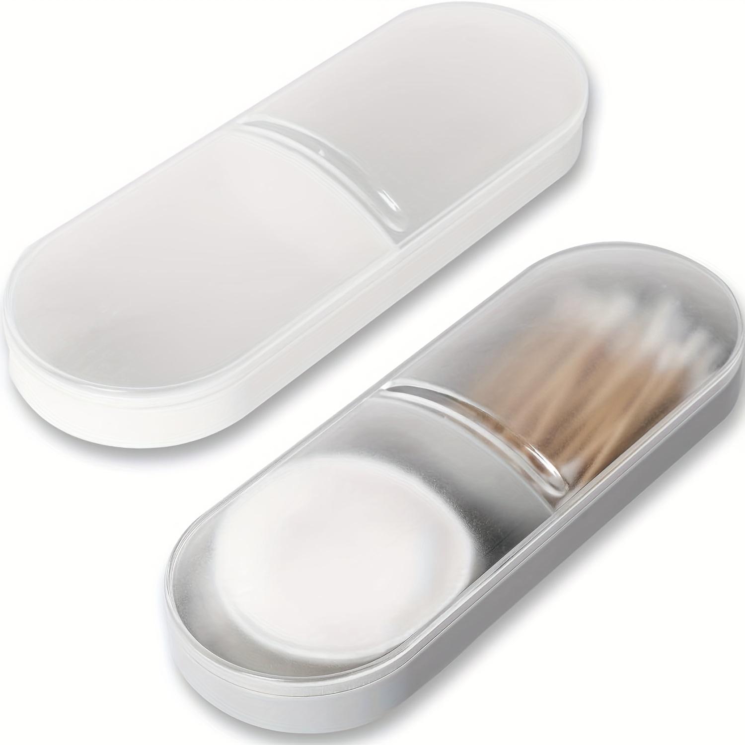 

Набор из 2 держателей для липких заметок для путешествий, пластиковый контейнер-диспенсер, портативная коробка для хранения спонжей для макияжа, маленький портативный органайзер для туалетных принадлежностей с крышкой, 2pcs