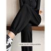 Plus Size 100kg Black Sweatpants for Women, New Spring Style, Slim-Fit Casual Harem Pants with Cuffs