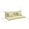 4 Piece Set Seat Cushions 150x50 Cm Water Repellent Chair Cushions With Ties 10cm Thick Cream White