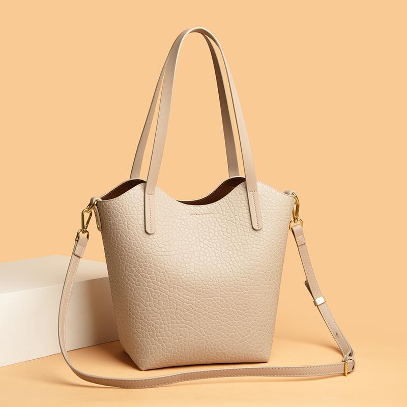 Neue Herbst- und Winter-Umhängetasche für Damen, modisch, einfarbig, vertikale Tragetasche, lässig, große Kapazität, dreilagig, Pendeln