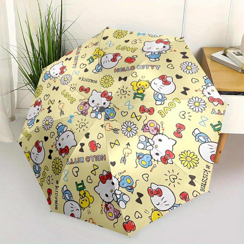 1pc Hello Kitty Automatic Umbrella - 8-Rib Foldable Design, Outdoor Adventures, Durable Canopy Material Yy250827170