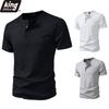 Herren Geprägtes Geometrisches Muster Henley T-Shirt - 4-Knopfleiste Kurzarm Lässig Slim Fit Tägliche Oberteile in 3 Vielseitigen Farboptionen