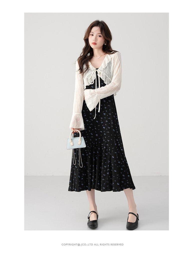 Women's Lightweight Lace-Up Sun Protection Jacket with Ruffle Shawl
