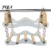 Sturdy Parrot Swing Toy, Bird Cage Perch, 5 Wooden Perch Poles, Acrylic Hanging Toy Frame with Bells for Small Medium Parrots Budgies Cockatiels