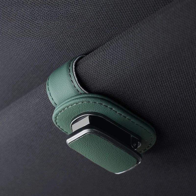 High-Quality Car Sunglasses Holder Leather Visor Clip Organizer for Sun Glasses Storage Car Accessories