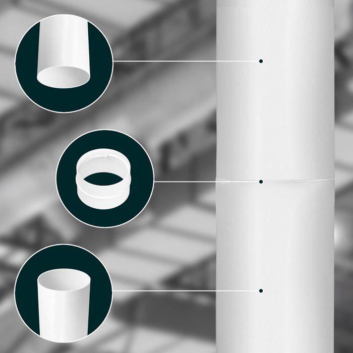 Tuyau De Ventilation - KOTARBAU - 1500 Mm - Tube Rond En PVC - 100 Mm - Blanc