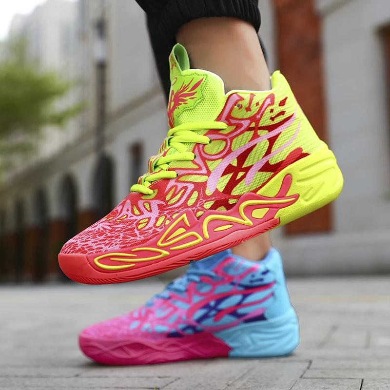 Mens Basketball Shoes Non-Slip Breathable Outdoor Sneakers Fashion Graffiti Sports Training Shoes for Running Walking