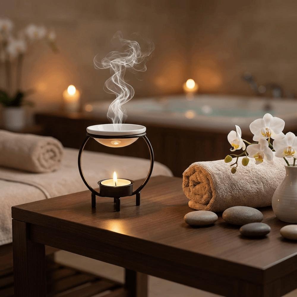 Portable Aromatherapy Candle Holder Iron Fragrance Burner Candle Heating Holder  Home Decor