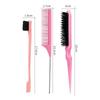 3Pcs/set Hair Coloring Brushes Combs  Pointed Tail Hairdressing Comb Double Comb Three Rows of Styling Brush Eyebrow Brush Tools