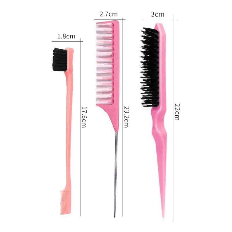 3Pcs/set Hair Coloring Brushes Combs  Pointed Tail Hairdressing Comb Double Comb Three Rows of Styling Brush Eyebrow Brush Tools