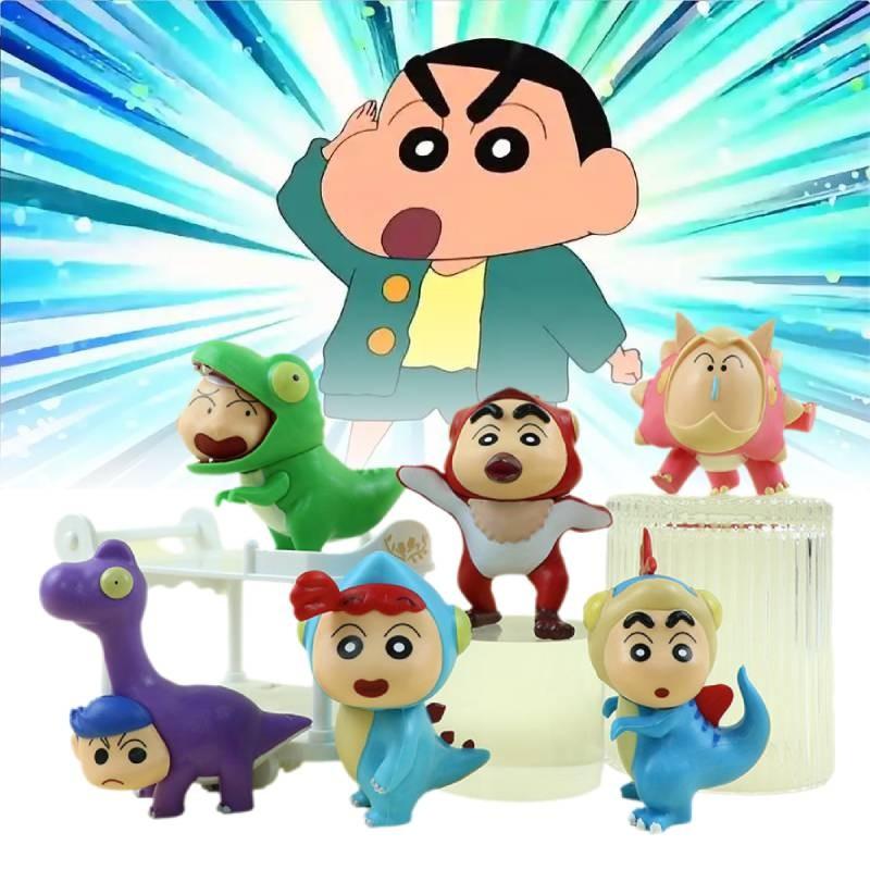 Crayon 6pcs Shin Chan Action Figure Decoration Doll Cartoon Toy Kids Anime Gifts