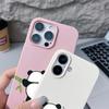 Cartoon Panda Leather Texture Case For iPhone 16 15 14 Pro Max 13 12 Pro Max 11 Shockproof Matte Soft TPU Silicone Phone Cover