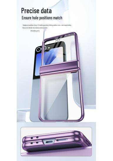 Samsung Z Flip8/7 Electroplated Transparent Full Coverage Case with Foldable Screen Protection