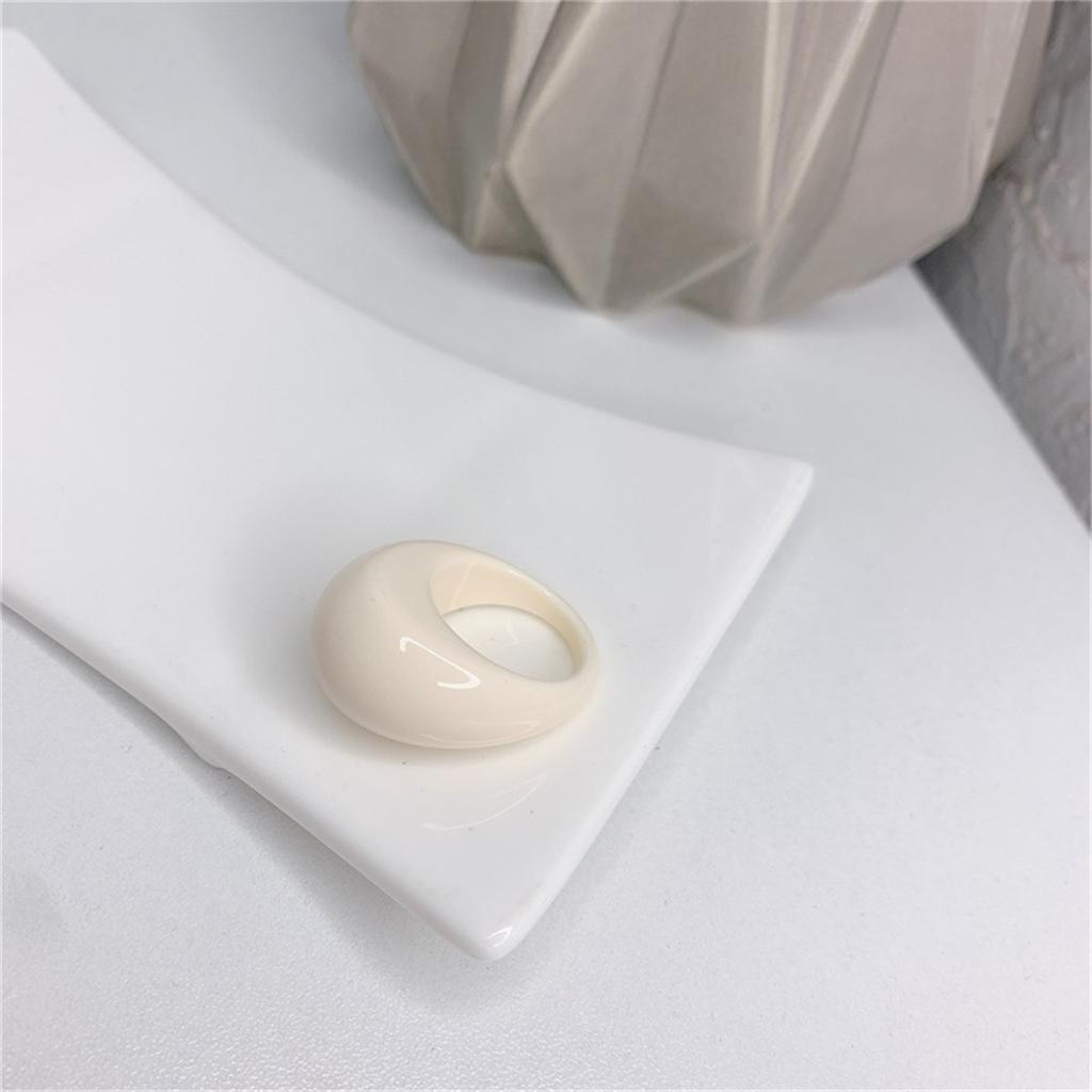 Retro  Cool Colorful Clear Resin Oval Rings Charm Acrylic Water Droplets Shape for Women Girls Travel Summer Popular Jewelry