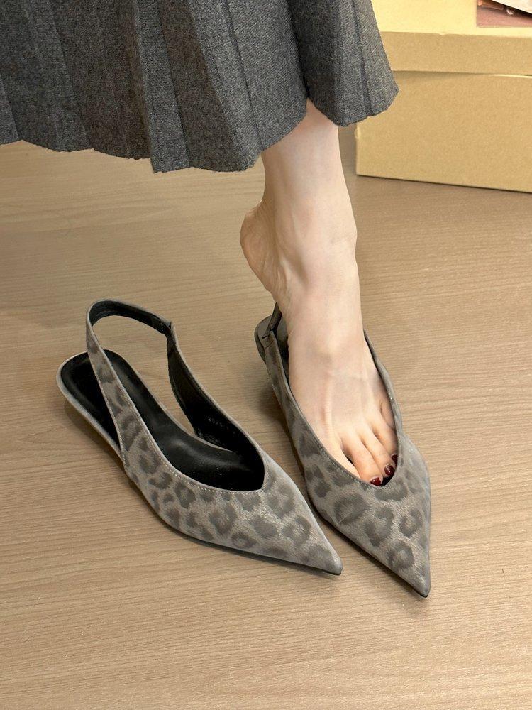 Temperament pointed back empty shoes bag head sandals summer gentle evening wedge heel shoes women