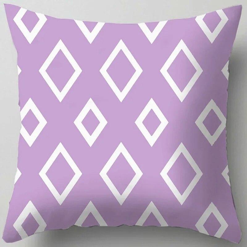 Noon Home Bedroom Decoration Rest Cushion Pillow Cover Geometric Light Luxury Digital Print Sofa Cushion Cover