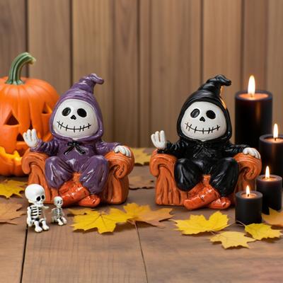 Halloween Ornament Sofa Ghost Resin Figure Decoration Indoor Outdoor Table Centerpiece Party Decor Halloween Gift