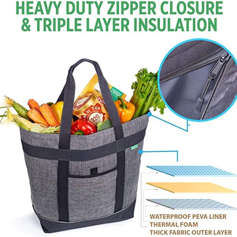 Large Capacity Waterproof Oxford Cloth Ice Pack Picnic Tote - Foldable, Stain Resistant, Insulated Lunch Bag