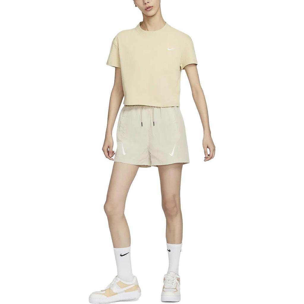 New Nike Drop Shoulder Sleeve T Shirt Women's Team Gold DA0324-783