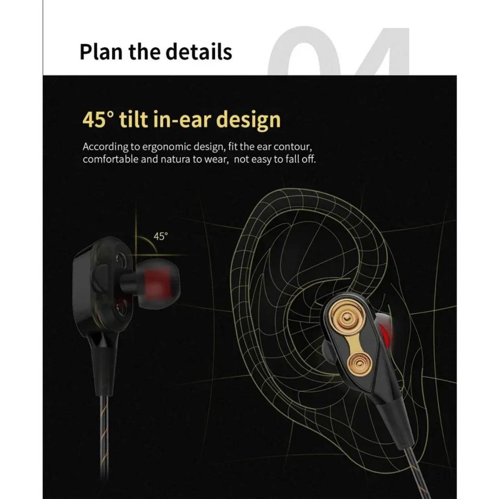 Original QKZ CK8 4D Kupfertreiber HiFi Kabelgebundener Kopfhörer Sport Kopfhörer Bass Stereo Headset Musik Ohrhörer 3,5MM In-Ear mit Mikrofon