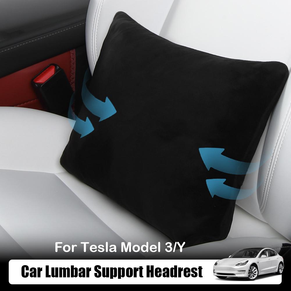 Car Backrest Cushion for Tesla Y Lumbar Support Pillow Neck Support Headrest Pad Comfortable Car Seat Accessories N1B2