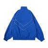 Reflektierende gestreifte Jacke Windbreaker Mantel Herren Hip Hop Streetwear Reißverschlussjacke Harajuku Dünne Mäntel Sportlich Schwarz Blau