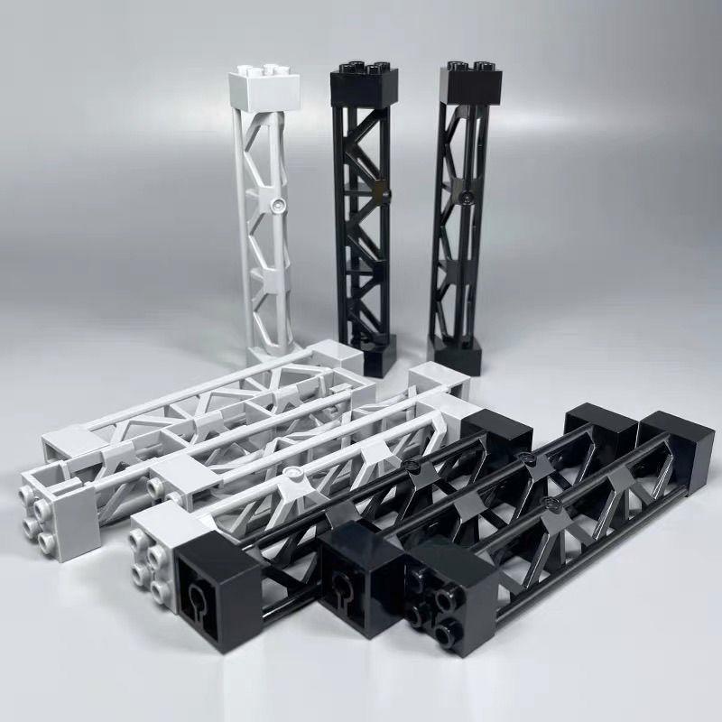 40PCS Train Track Support Rack Pillar Moc Building Blocks Parts 2x2x10 Girder Post Assembly 95347 58827 Architecture Bricks Toys