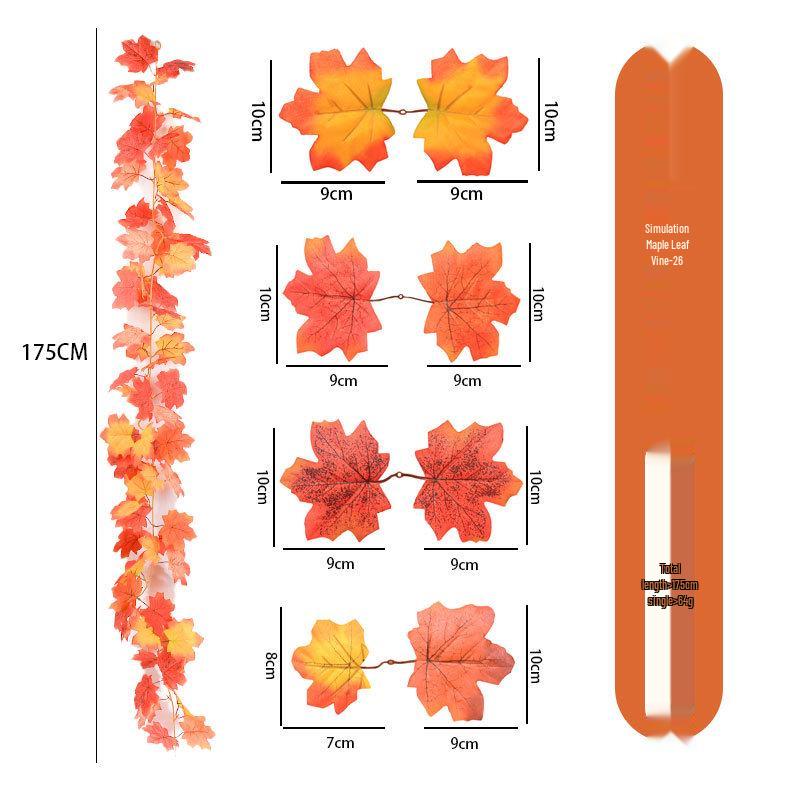 Artificial Maple Leaf Rattan Home Decor: Scenic Atmosphere Arrangement