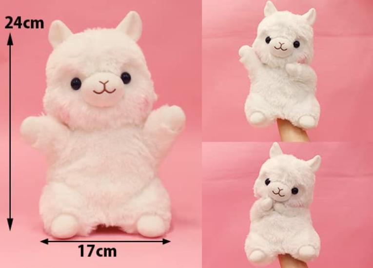 Amuse Alpacasso Hand Puppet Shiro-chan Plush Toy, Approximately 24cm Long, 703753