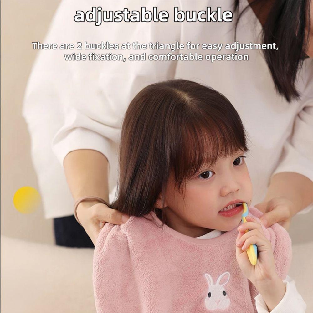 Skin Friendly Children's Washcloth Adjustable Snaps Toddler Face Towel for Feeding Eating