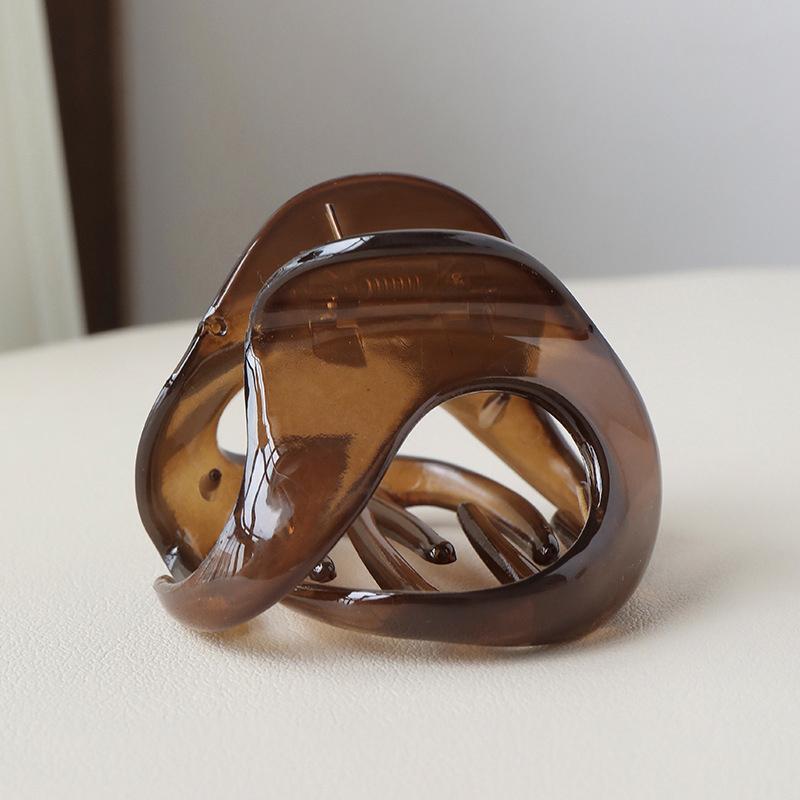 

Женские модные коготь для волос, простые акриловые заколки для волос, заколки в виде акулы для девочек, аксессуары для волос с хвостиком кофейный