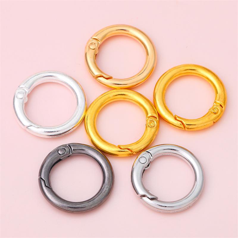 5 Alloy Color Rings, Round Keychain Bag Hook, DIY Jewelry Accessories Made from Open Spring Rings.