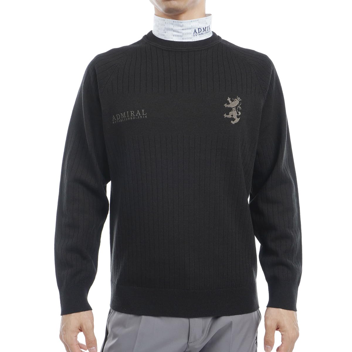 

Admiral Golf ADMA472 Men s Big Rampant Crew Neck Sweater, Black