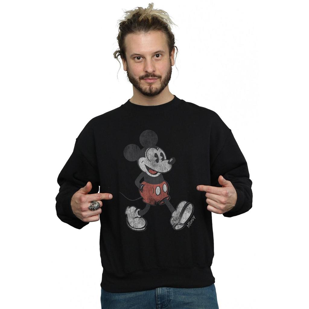 Disney Mens Walking Mickey Mouse Sweatshirt