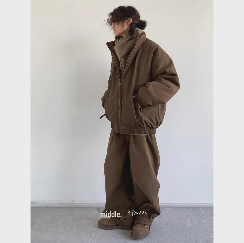 Hongkong Retro Herren Dicke Cord Baumwolljacke: Trendig & Warm, Lockere Passform, Unisex-Stil