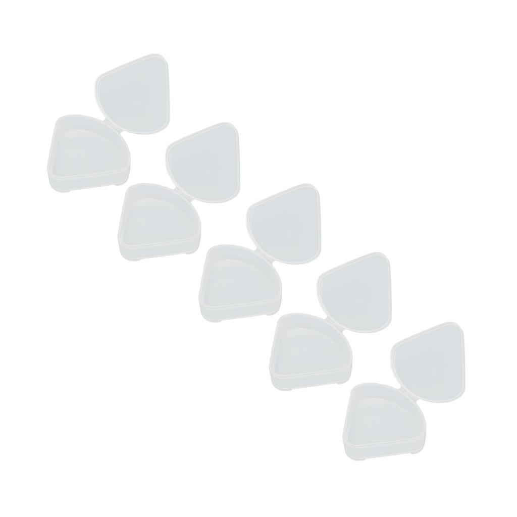 5pcs Powder Puff Storage Box Portable Transparent Triangle Makeup Puff Container Case for Bead Capsu