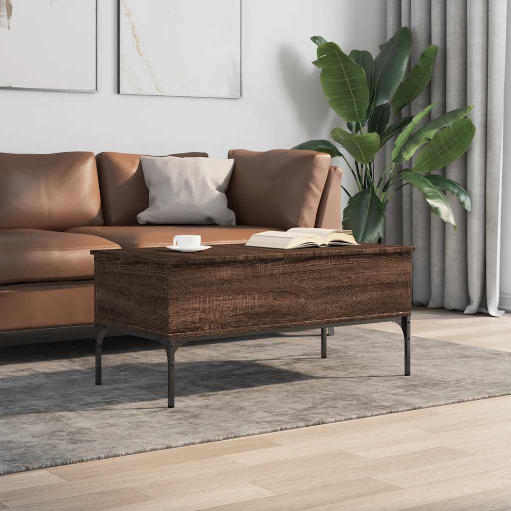 Vidaxl Coffee Table, Brown Oak, 100X50X45 Cm
