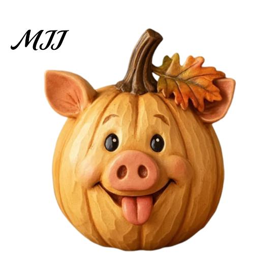 Resin Desktop Statues for Fall Artificial Pumpkin Decor, Cute Animals Decorative Pumpkins, Thanksgiving Pumpkins Unique Holiday Gifts Friends