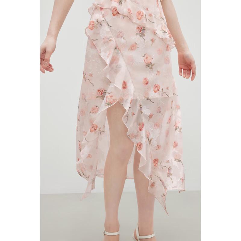 Qiushuiyiren 2025 Summer Floral Spaghetti Strap Dress