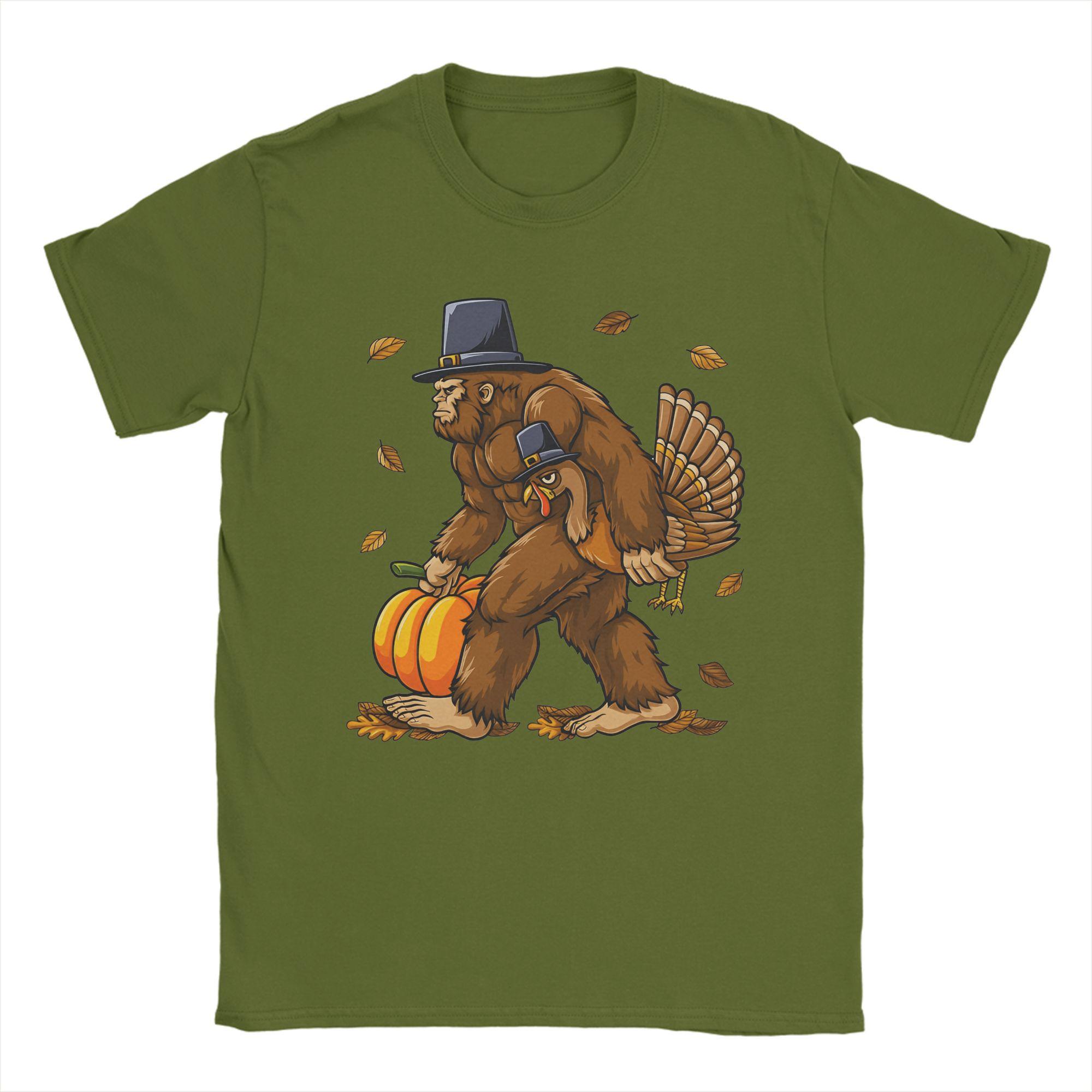

Thanksgiving Day Orangutan T Shirt Summer 100% Cotton For Men s Harajuku Pattern Tee Shirt Short Sleeve Streetwear Top Tees 4XL