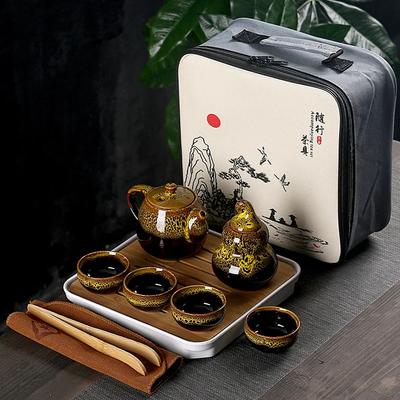 Kreatives Tragbares Reise-Teegeschirr mit Teebeutel Teegeschirr Kaffeekanne und Tassenset Chinesische Kanne Kaffeegeschirr Teegeschirr Gaiwan Bar